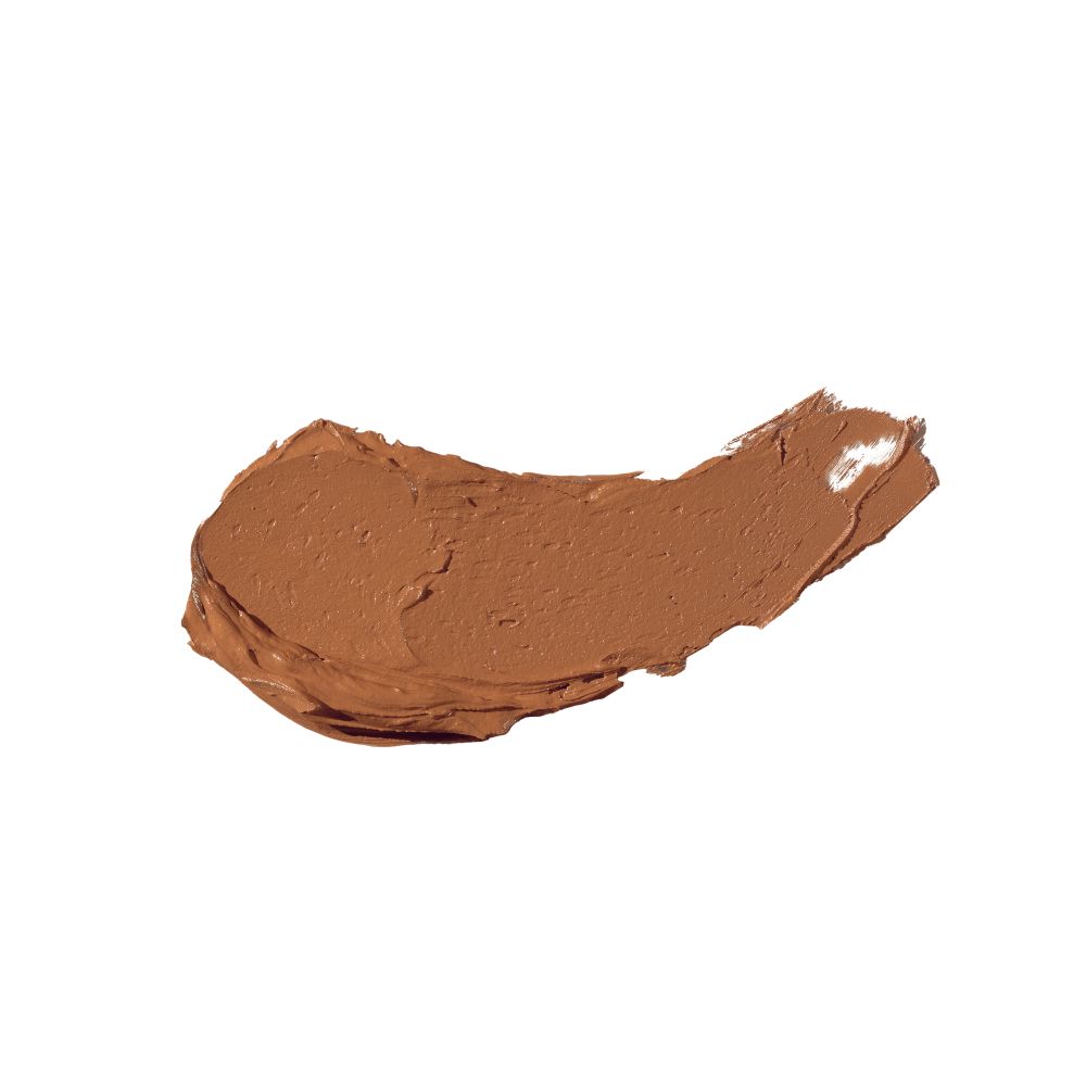 Swatch of a dark-brown cream bronzer.