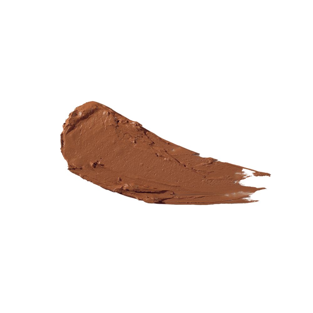Swatch of a hydrating cream bronzer in a dark-brown shade.