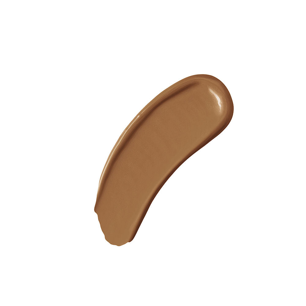 Swatch of a dark brown liquid foundation with a skin-like finish.