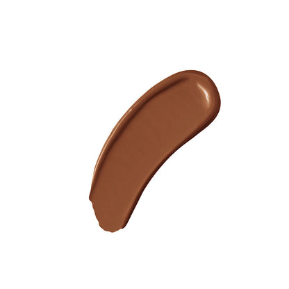 Swatch of a dark brown liquid foundation with cool undertones and with a skin-like finish.