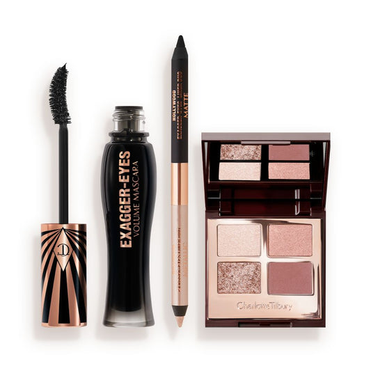 Exagger-Eyes Volume Mascara, Hollywood Exagger-Eyes Liner Duo & Bigger, Brighter Eyes Palette in Exagger Eyes