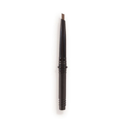 An open, soft-brown-coloured eyebrow tint refill with a black-coloured body.