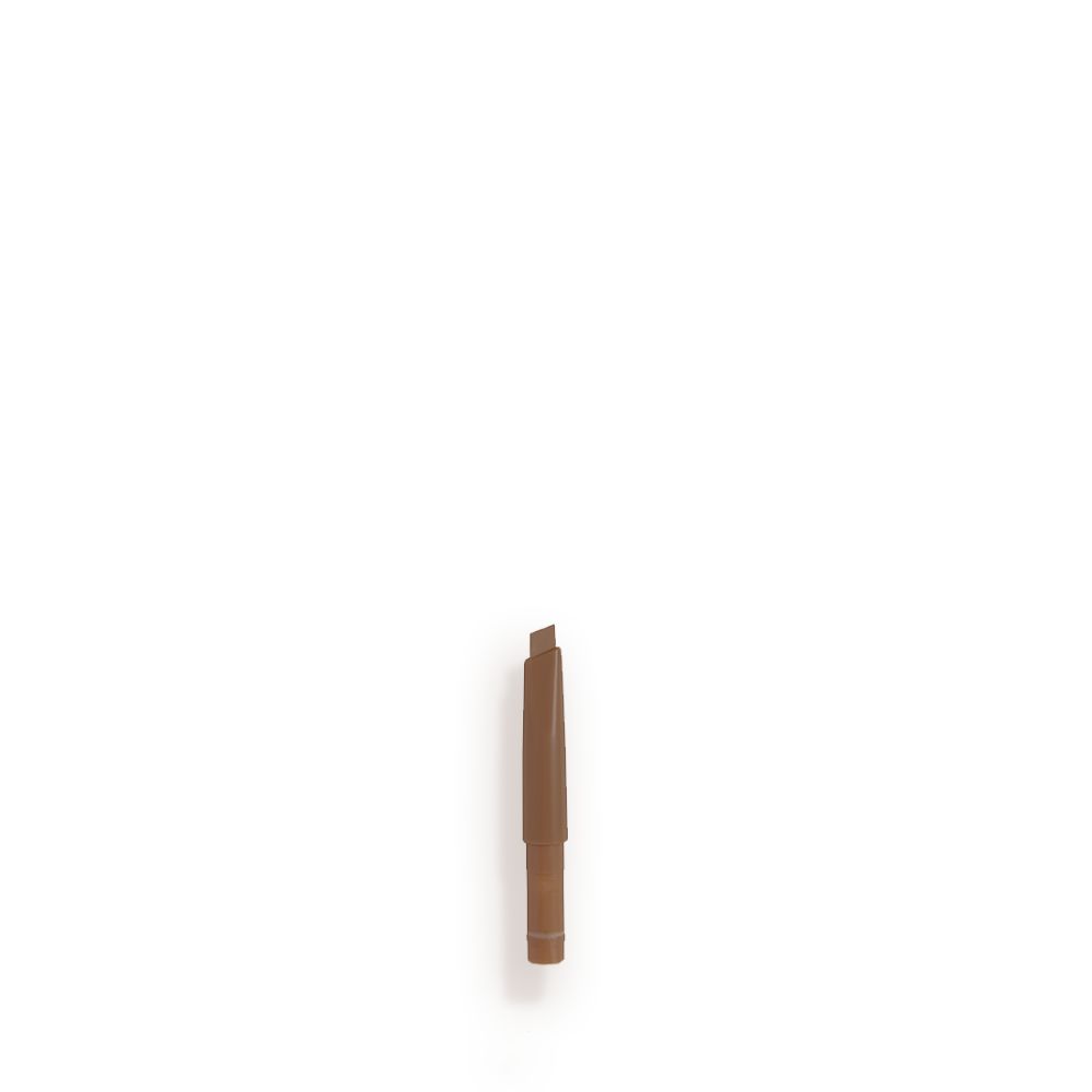 An open, dark-brown-coloured eyebrow tint refill.