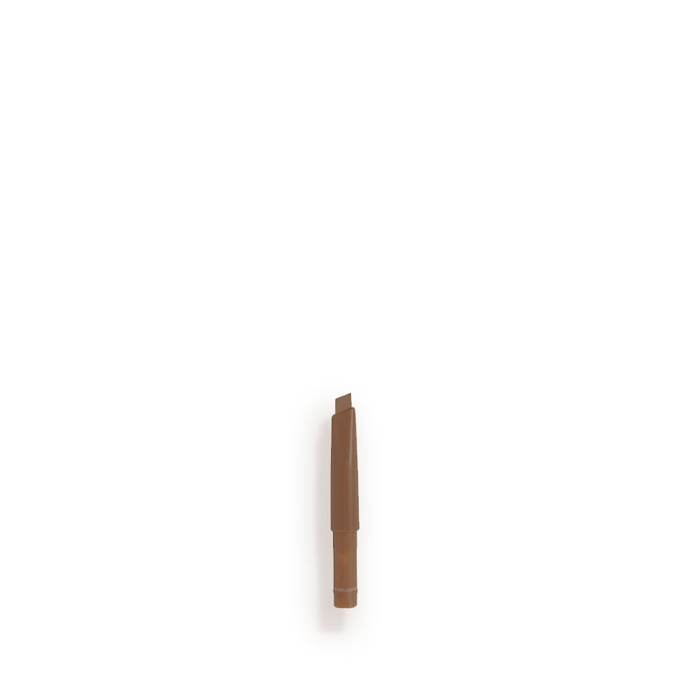 An open, medium-brown-coloured eyebrow tint refill.