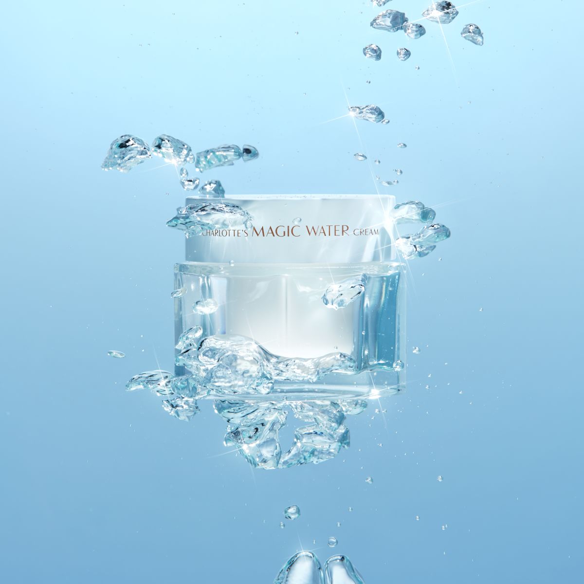 Magic Water Cream packaging submerged in water