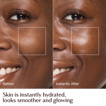 magic cream - before and after hydration infographic - model Mandy