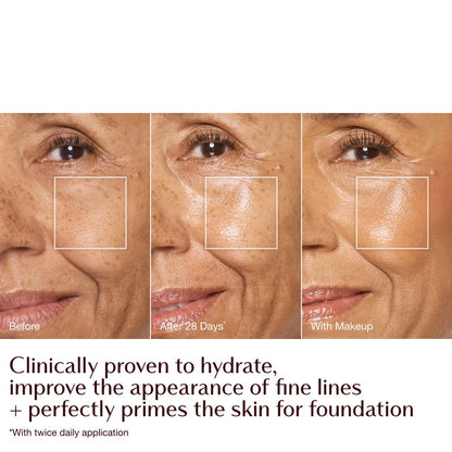 Magic Cream - before and after with makeup infographic - model Anna