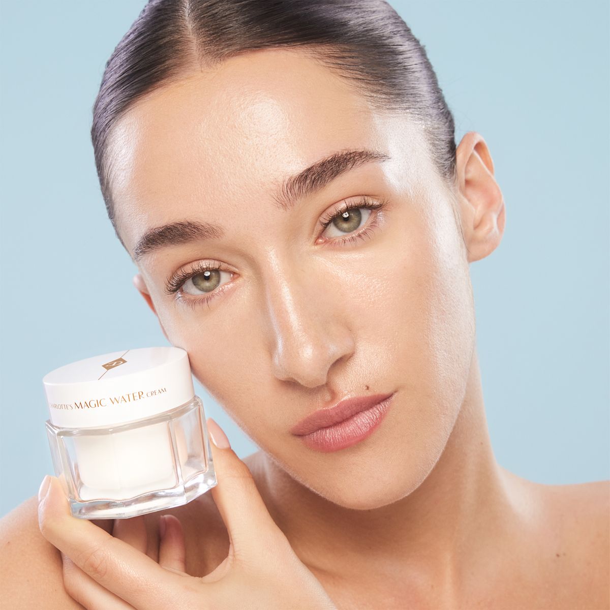 Bella Tilbury wearing Magic Water Cream