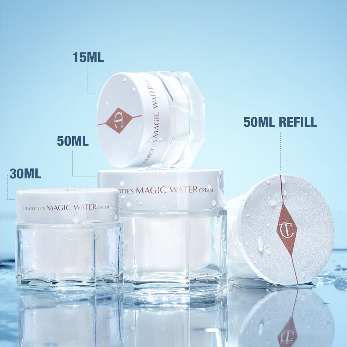 Magic Water Cream Packaging sizes