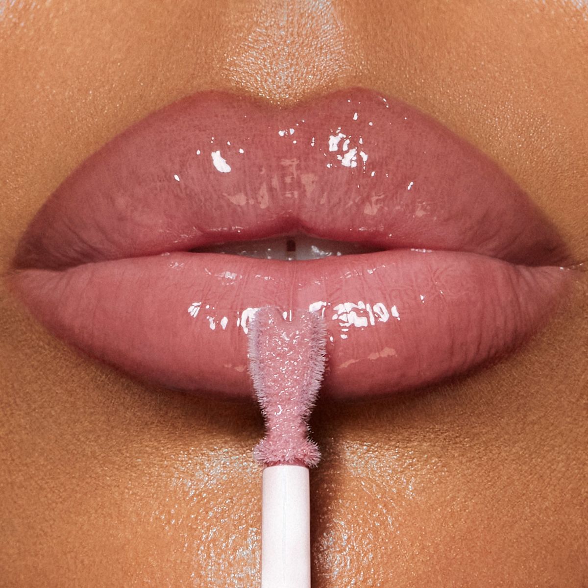 Collagen Lip Bath - Pillow Talk Fair on medium skin tone model
