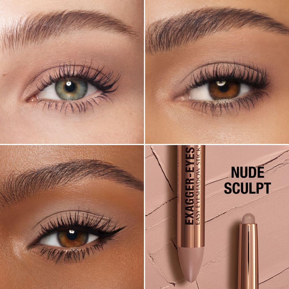 Exagger-eyes Eyeshadow Stick - Nude Sculpt Model Close Up Eye Grid