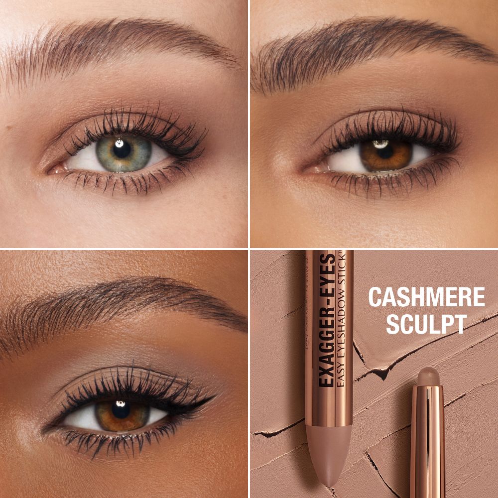 Exagger-eyes Eyeshadow Stick - Cashmere Sculpt Model Close Up Eye Grid