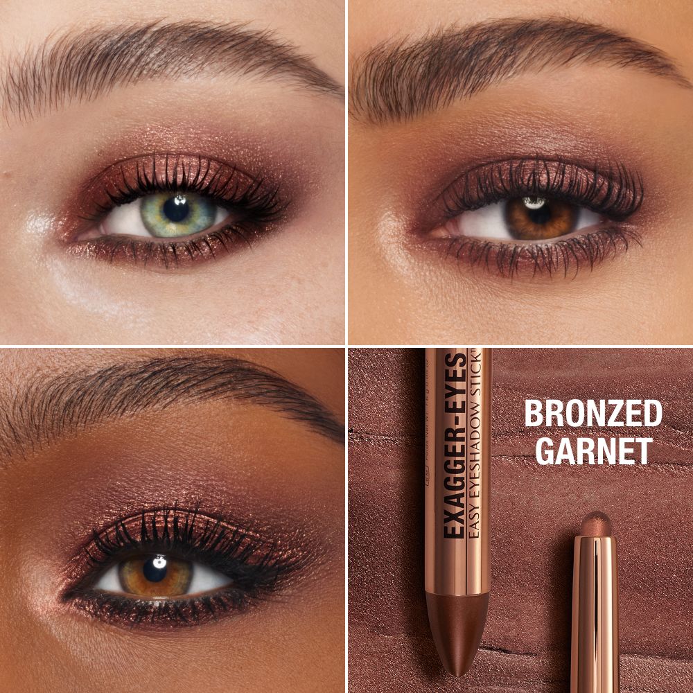 Exagger-eyes Eyeshadow Stick - Bronzed Garnet Model Close Up Eye Grid