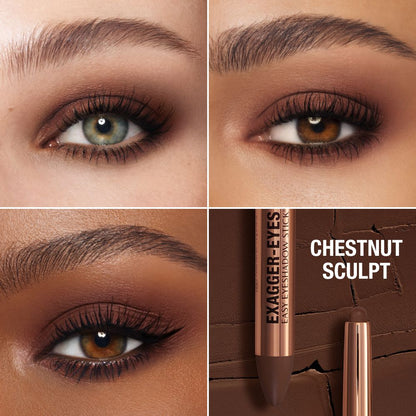 Exagger-eyes Eyeshadow Stick - Chestnut Sculpt Model Close Up Eye Grid