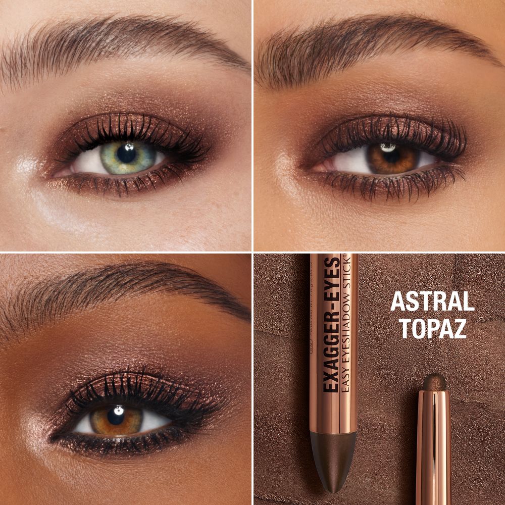 Exagger-eyes Eyeshadow Stick - Astral Topaz Model Close Up Eye Grid