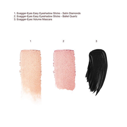 EXAGGER-EYES EASY EYESHADOW + MASCARA TRIO texture swatch