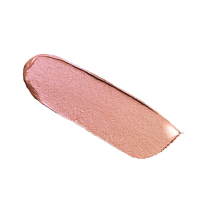 Swatch of a golden pink duo-chrome-effect cream eyeshadow with a duo-chrome metallic finish.
