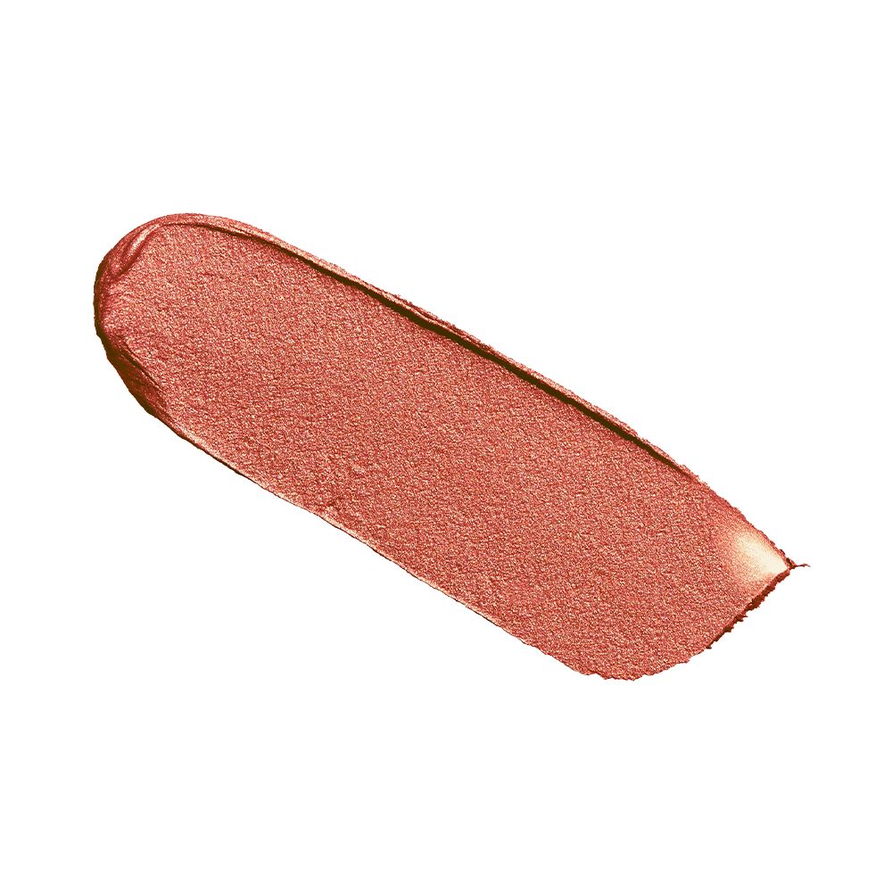 Swatch of a shimmery russet rose cream eyeshadow with a golden sparkle