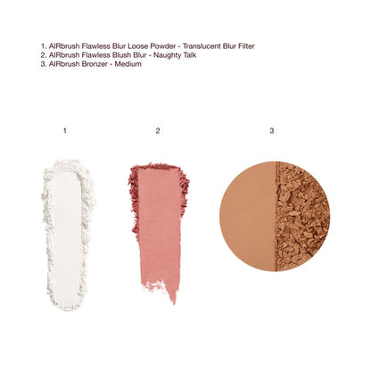 AIRBRUSH FLAWLESS BLUSH BRONZE & BLUR TRIO - swatches