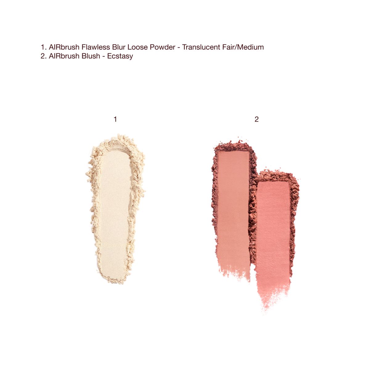 AIRBRUSH FLAWLESS POWDER, BLUSH & TOOLS SWATCHES