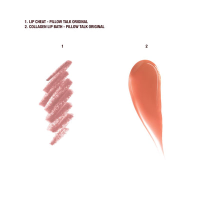 PILLOW TALK LIP CHEAT + COLLAGEN LIP BATH TEXTURE SWATCH