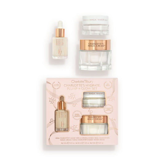 Charlottes Hydrate Plump & Glow Set packshot with products