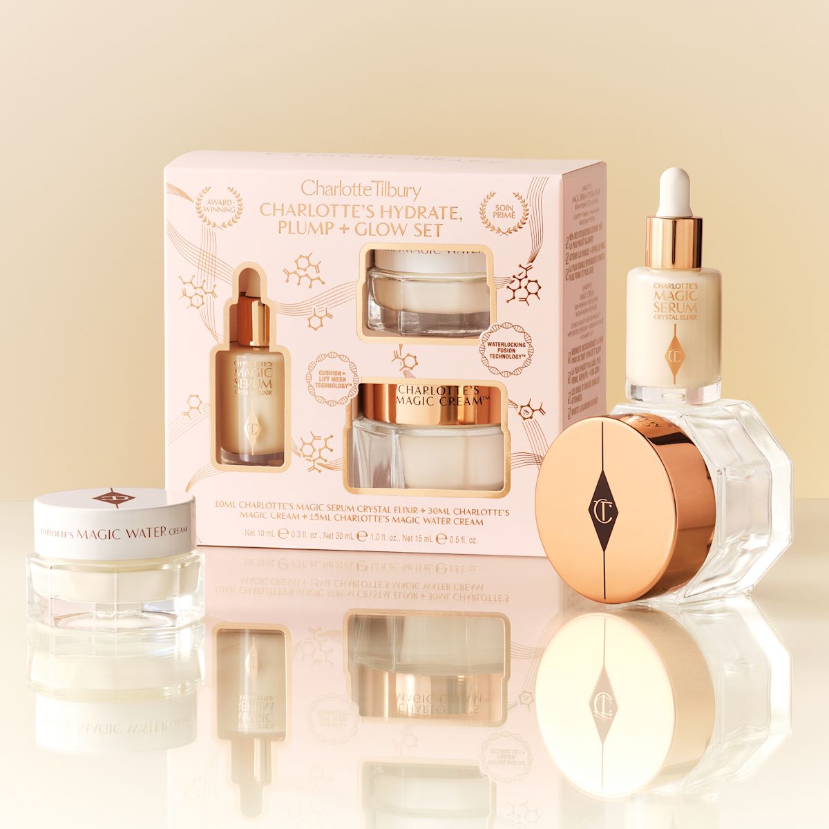 253043 Skincare Sets 26 sl CB Charlotte’s Hydrate Plump +Glow Set Packshot Creative Still 2000x2000