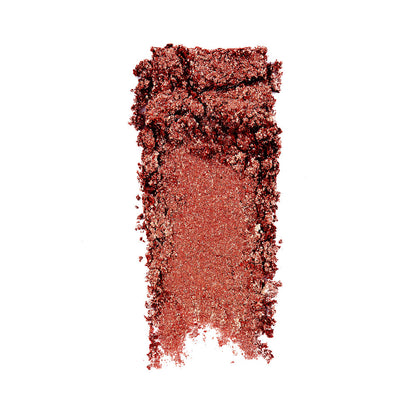 Swatch of an iridescent rustic red eyeshadow with very fine shimmer.