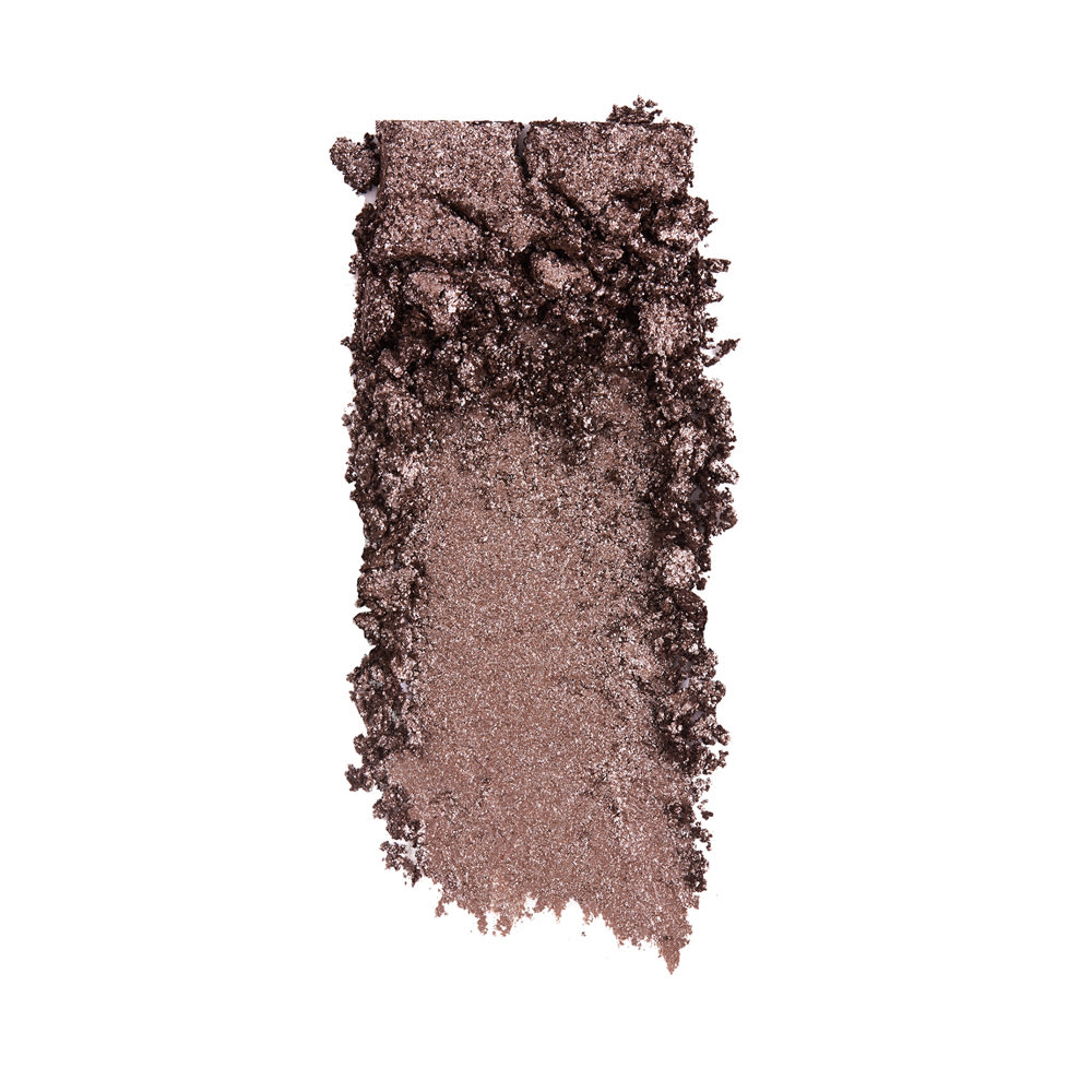 Swatch of an iridescent smokey grey eyeshadow with very fine shimmer.