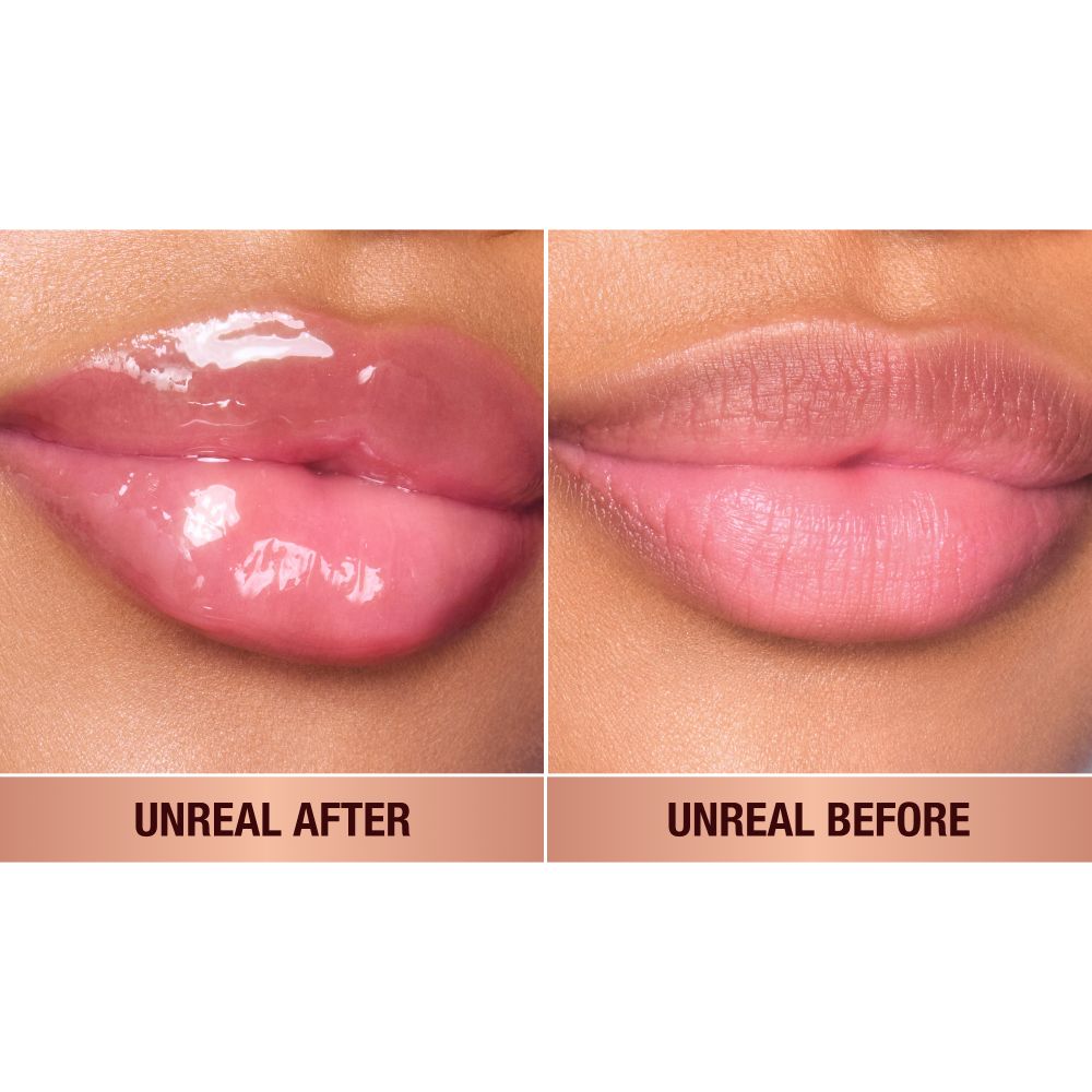 UNREAL LIP OILS STRAWBERRY VANILLA BEFORE AND AFTER