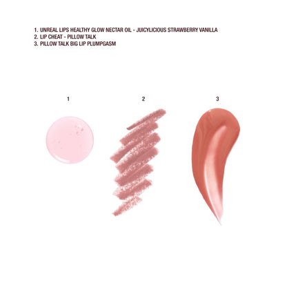 Juicy Plumper Looking Lip Kit Texture swatch