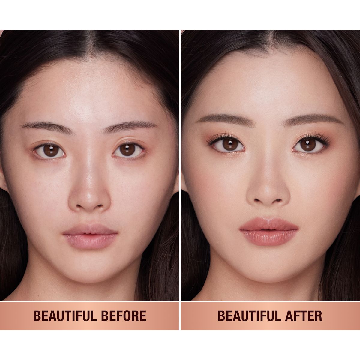 Model before and after wearing Pillow Talk