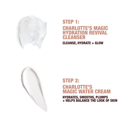 Magic Water Cream and Magic Hydration Revival Cleanser swatches