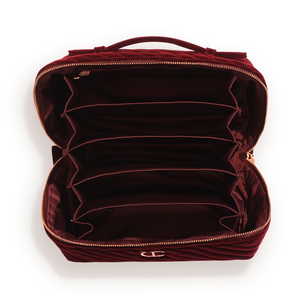 Makeup Bag of Dreams Makeup Organiser: Large Compartmentalised Velvet Makeup Bag