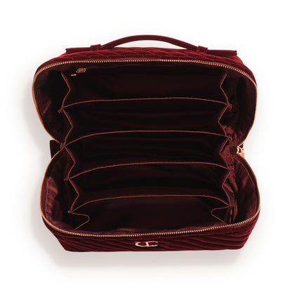 Makeup Bag of Dreams Makeup Organiser: Large Compartmentalised Velvet Makeup Bag