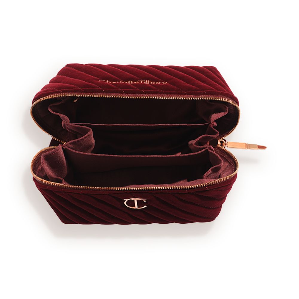 Makeup Bag of Dreams Makeup Organiser: Medium Compartmentalised Velvet Makeup Bag