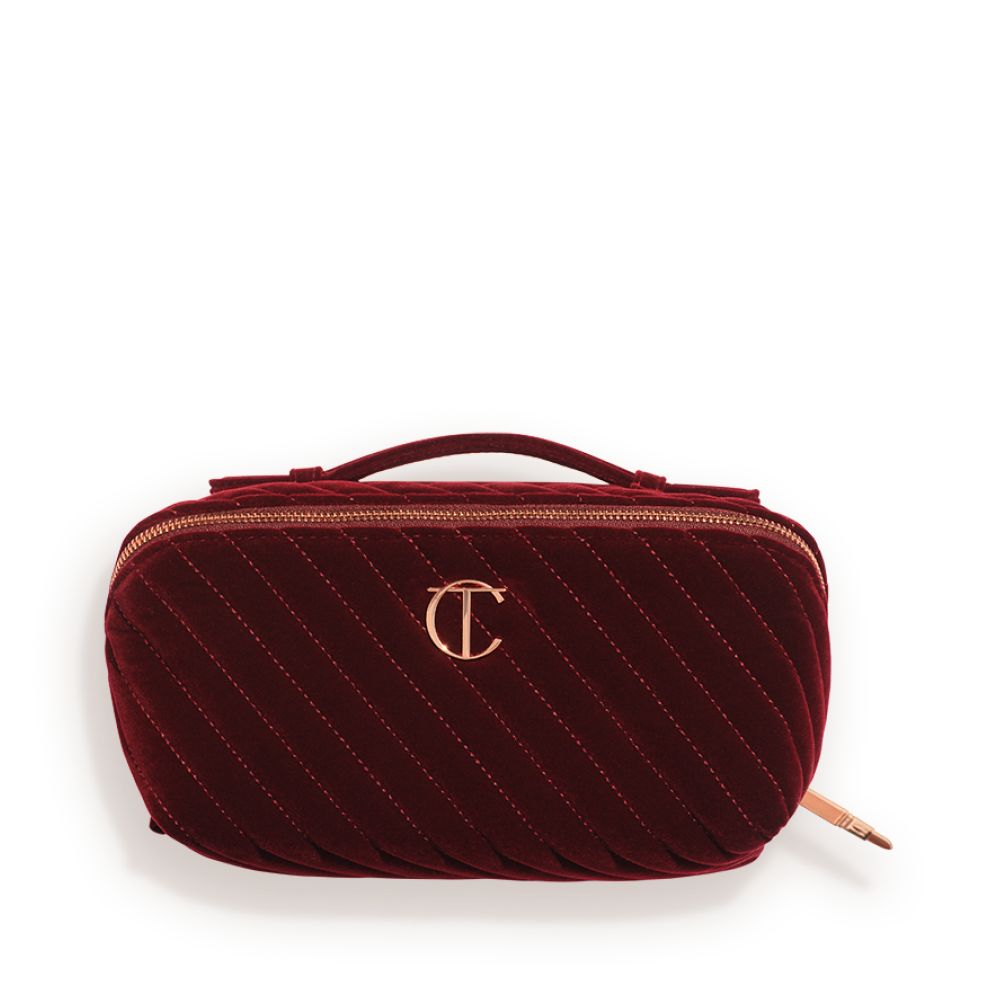 Makeup Bag of Dreams Makeup Organiser: Large Compartmentalised Velvet Makeup Bag