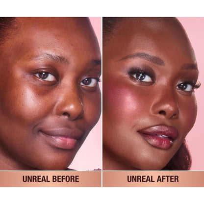 Before and after of deep model with and without wearing the blush.