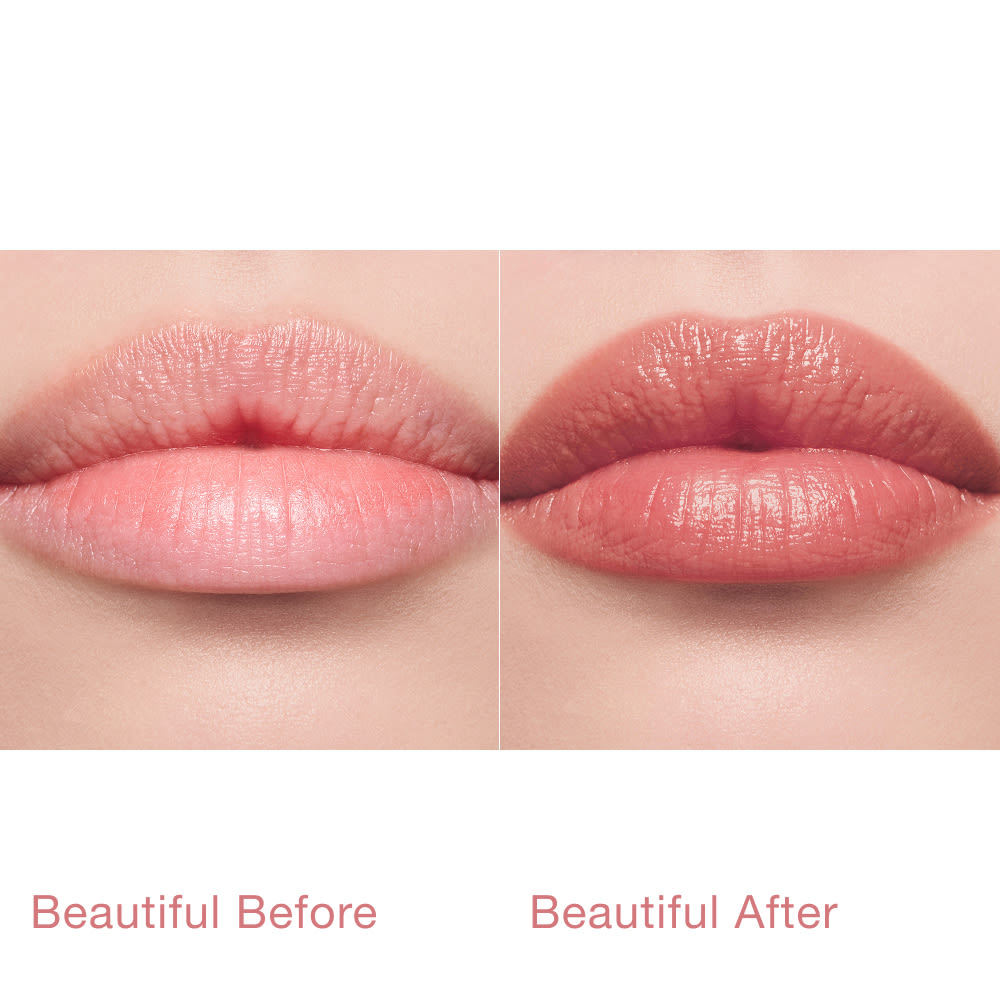 Pillow Talk Blush Balm Lip Tint -Pillow Talk Before and After Model
