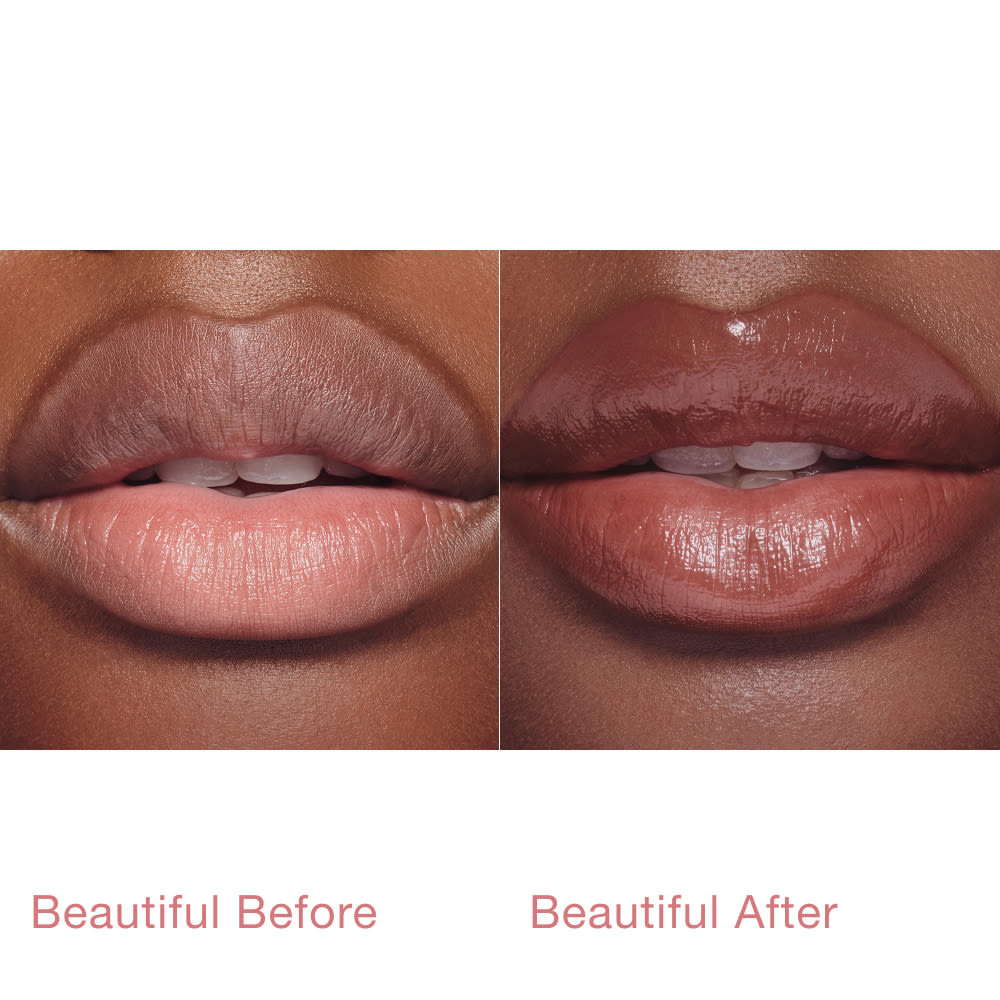 Pillow Talk Blush Balm Lip Tint - 90s Kiss Before and After Model