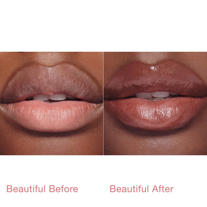 Pillow Talk Blush Balm Lip Tint - 90s Kiss Before and After Model
