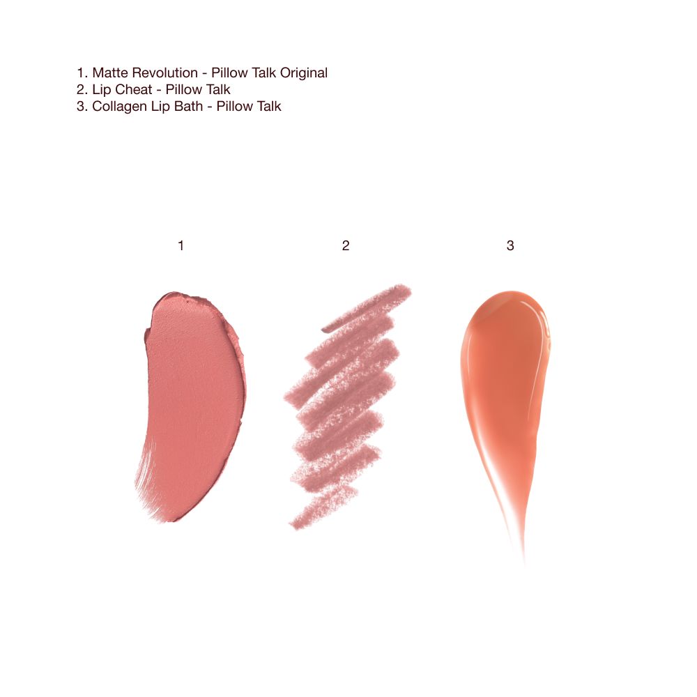 Pillow Talk Lip Trip Bundle Texture Swatch Pillow Talk Original