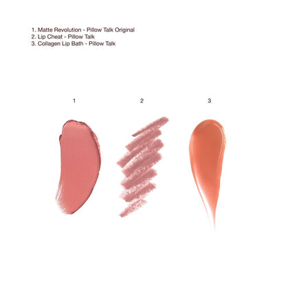 Pillow Talk Lip Trip Bundle Texture Swatch Pillow Talk Original