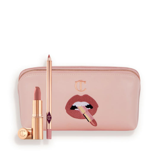 PILLOW TALK LIP KIT & MAKEUP BAG