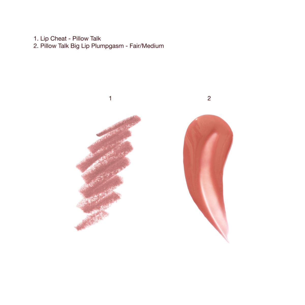 Pillow Talk Plumpgasm Lip Kit - Fair Texture Swatch
