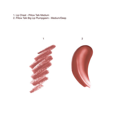 Pillow Talk Plumpgasm Lip Kit - Medium Texture Swatch