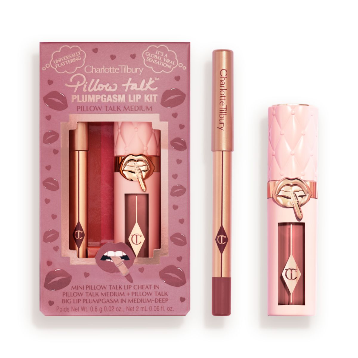 Pillow Talk Plumpgasm Lip Kit - Medium Open Packshot