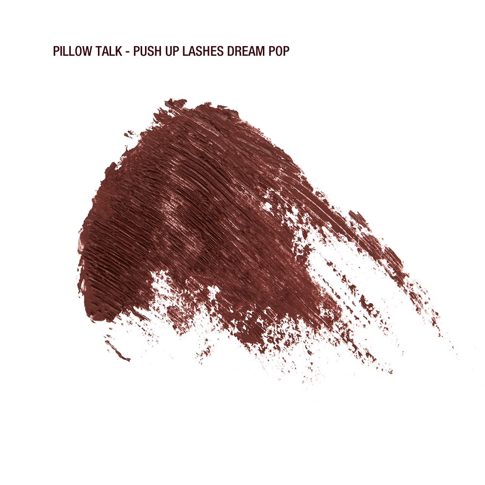Swatch of a chocolate brown-coloured mascara.