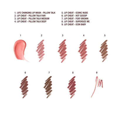 lip masks + lip cheat swatches