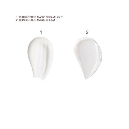Swatches of a light, white-coloured face cream with a thick, pearly-white face cream.